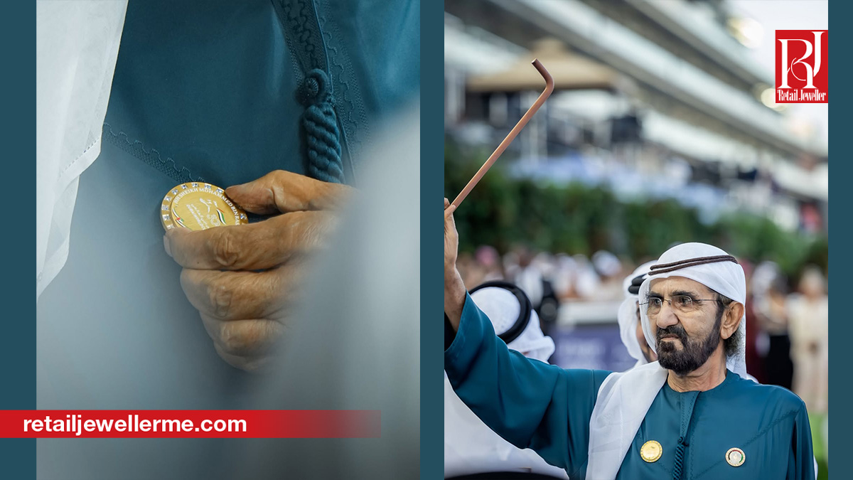 Emirati designer Hamda Qubaisi creates custom Dubai World Cup gold badge for PM of the UAE