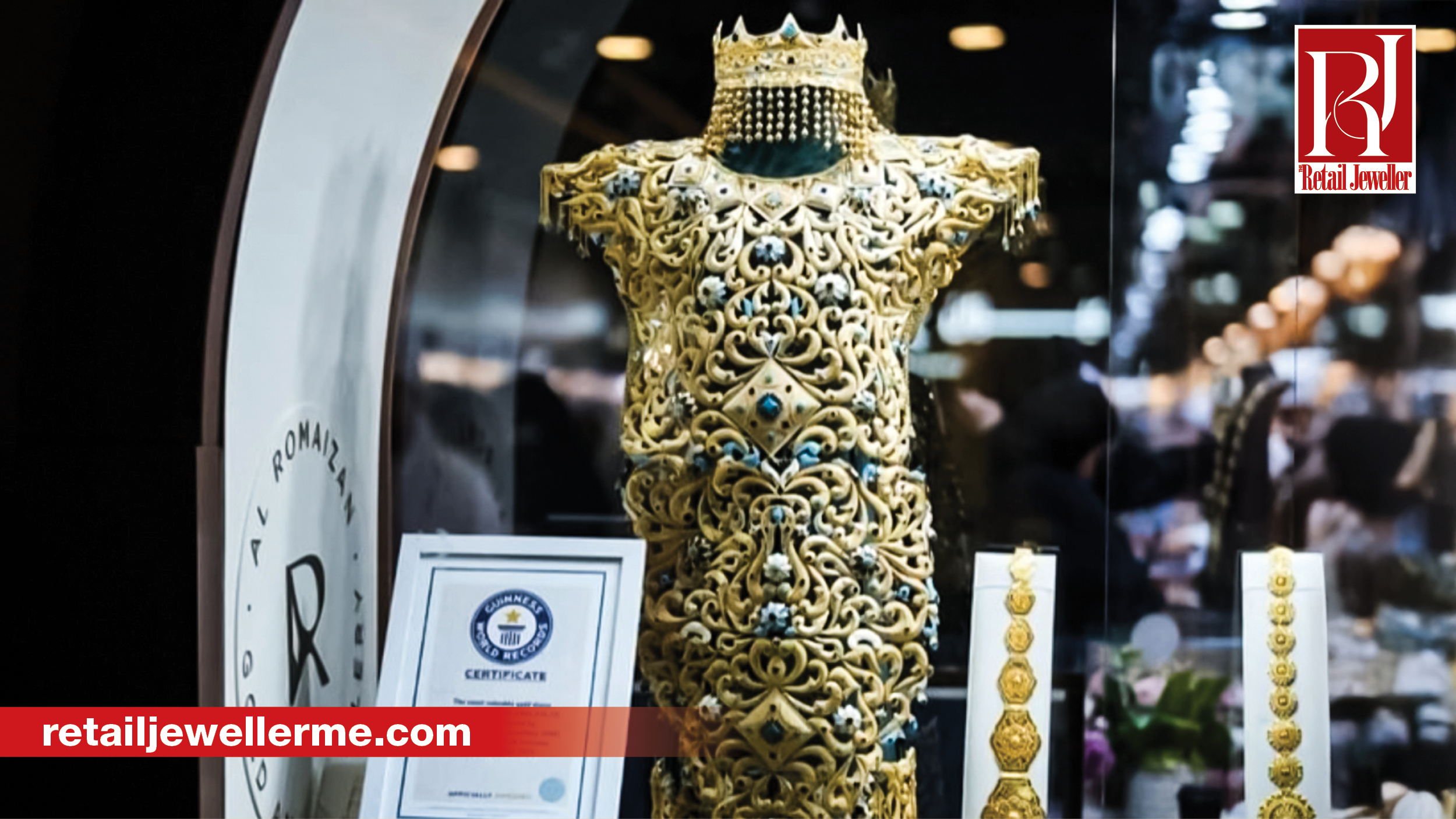 Al Romaizan Gold and Jewellery presented a spectacular gold dress - valued at AED 5 million and weighing more than 10 kilogrammes